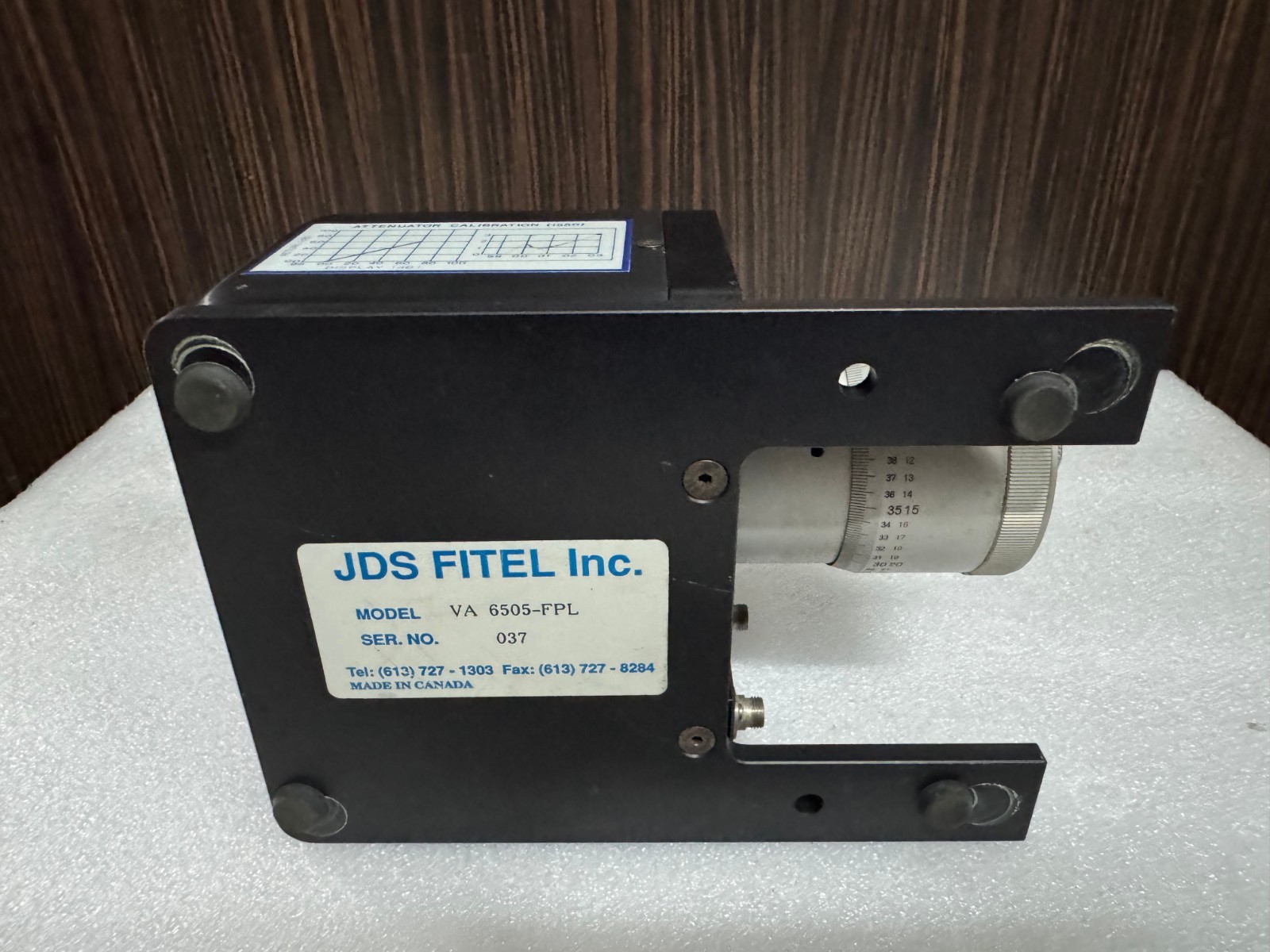 JDS Fitel VA 6505-FPL Precision Variable Attenuator