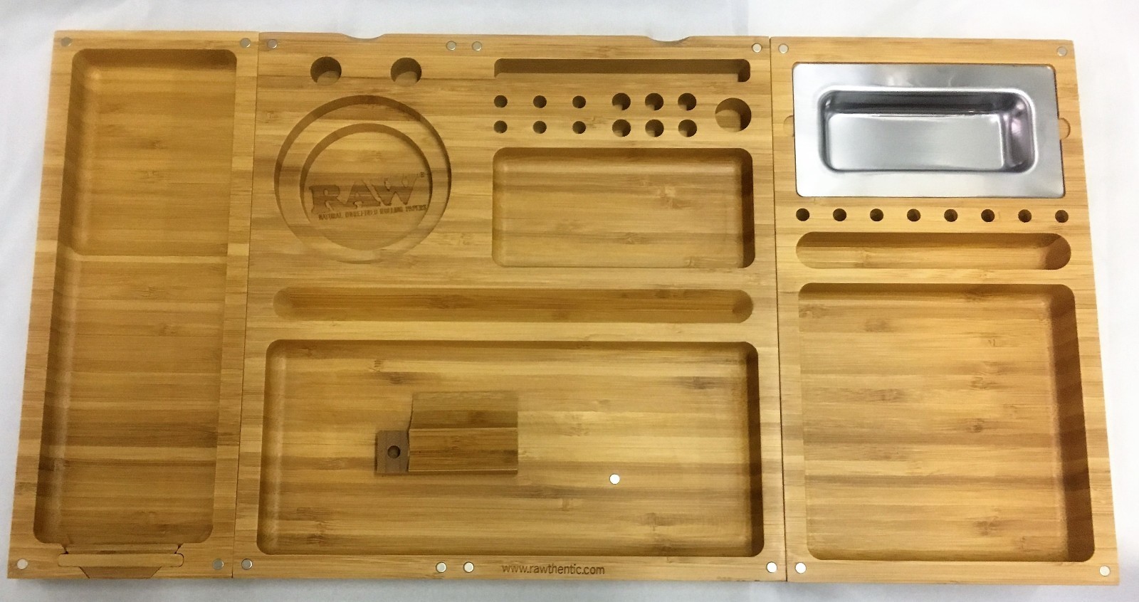 RAW Rolling TRIPLE FLIP BAMBOO Magnetic Tray W/ Free Extra's and Free Shipping