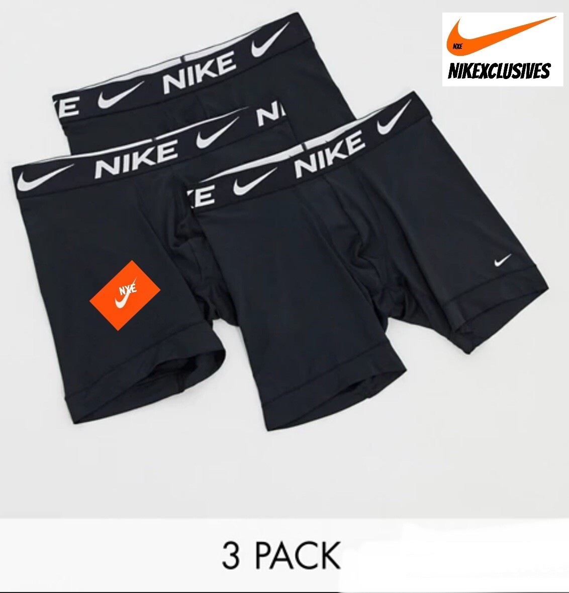 Nike Pro DRI-FIT 6" Compression Boxer Briefs Black Men's Large 3-PACK NWT