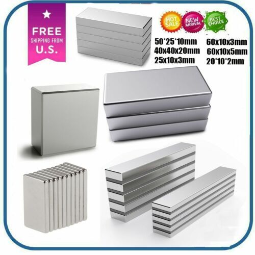 5 10 20Pcs Super Strong Magnets Block Fridge Rare Earth Neodymium Multiple Sizes