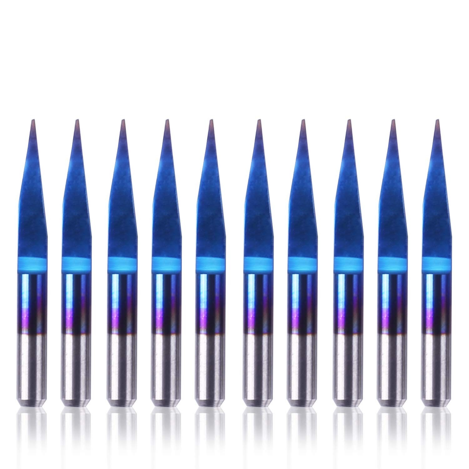 Genmitsu 10Pcs Nano Blue Coat Engraving Bits, 15 Degree 0.1mm Tip 1/8" Shank ...