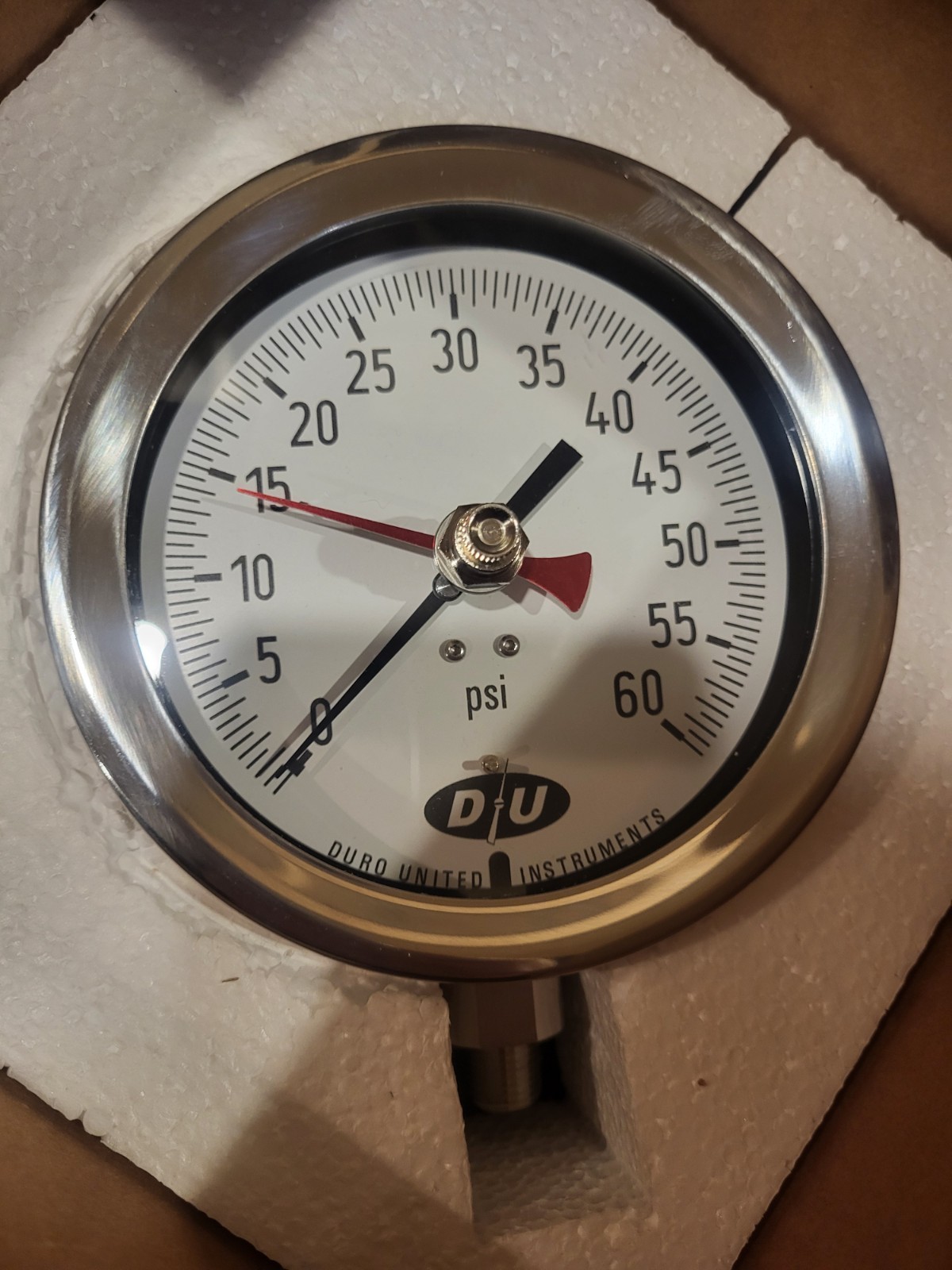 Duro Instruments 60 PSI Air Pressure Gauge 4.5" Dial 1/4" NPT BTM