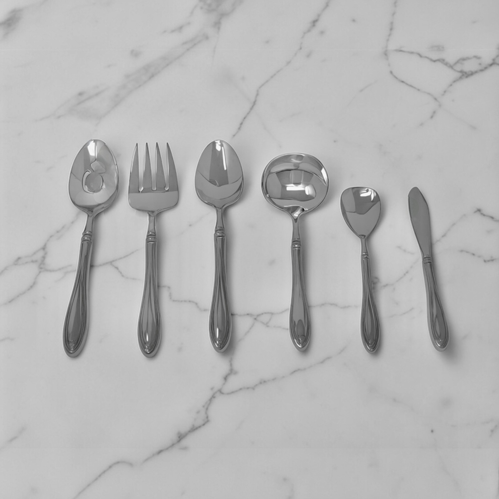 Oneida Sheraton 6 Piece Hostess and Serving Set Quality 18/10 Stainless