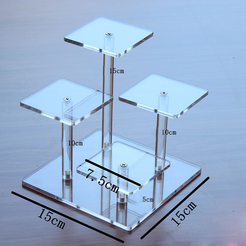 Clear Acrylic Tiered Display Stand Shelf Home Office Shop Retail Storage Holder