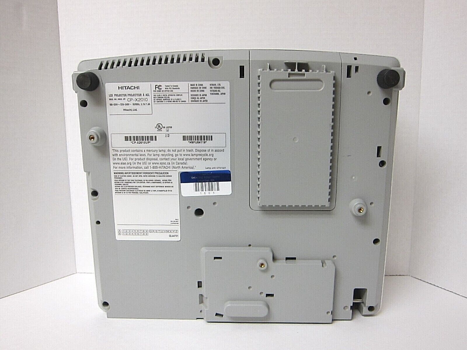 HITACHI 2200 Lumens CP-X2010 3LCD Projector 720p 3.7A/1.8A w/ Remote Used SKU A