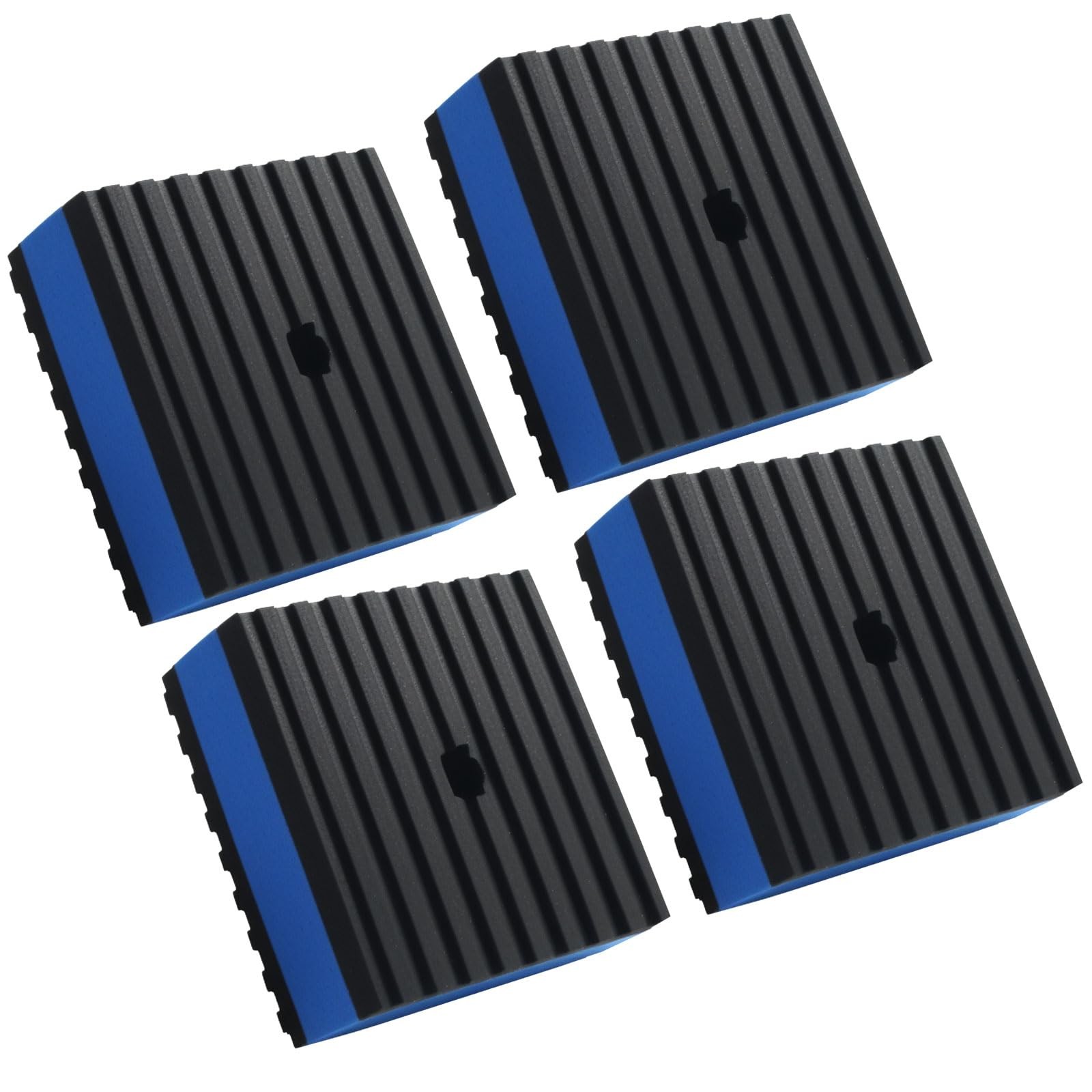 suiwotin 4pcs 2" x 2" x 7/8" AntiVibration Pads  Ribbed Rubber & EVA Core Pad...