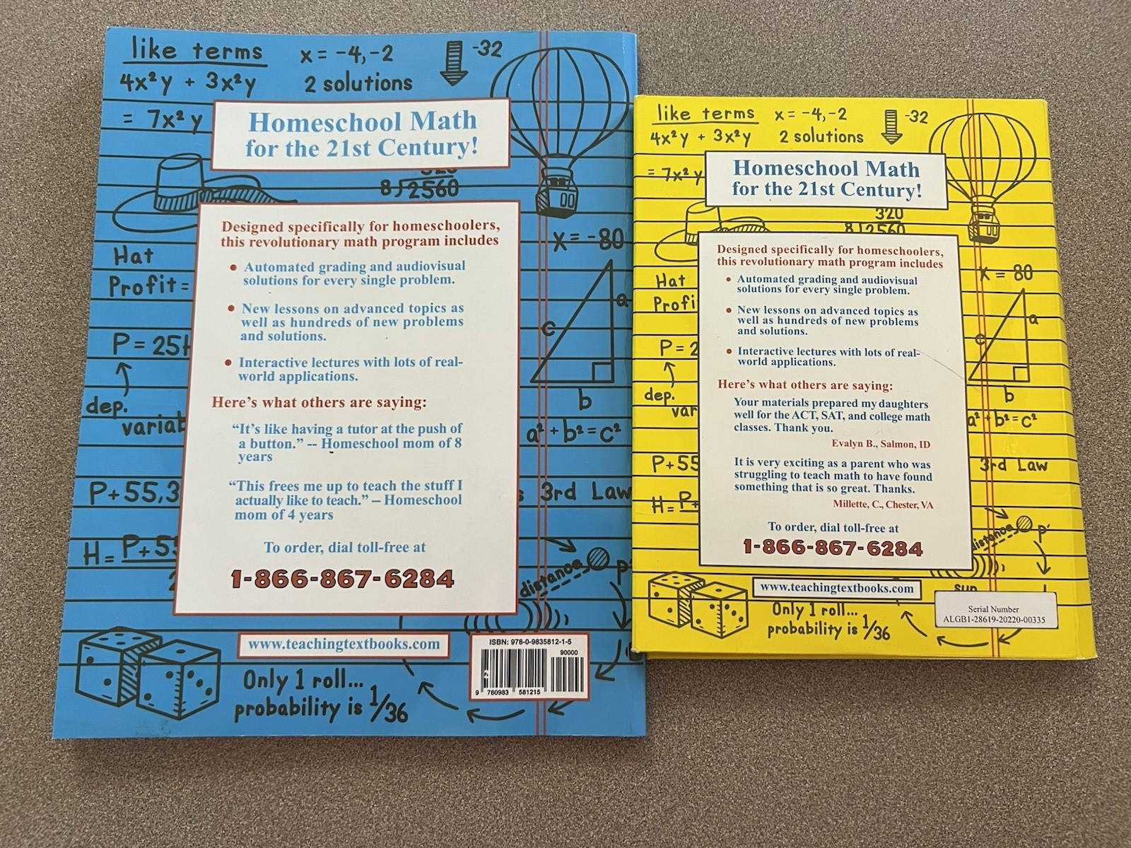 Teaching Textbooks 2.0 Algebra 1 CD Rom Set + Answer Key & Test Bank Book