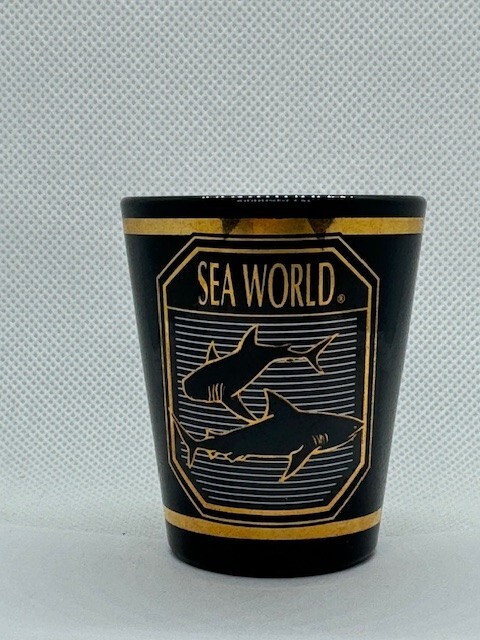 Sea World Black and Gold Shot Glass