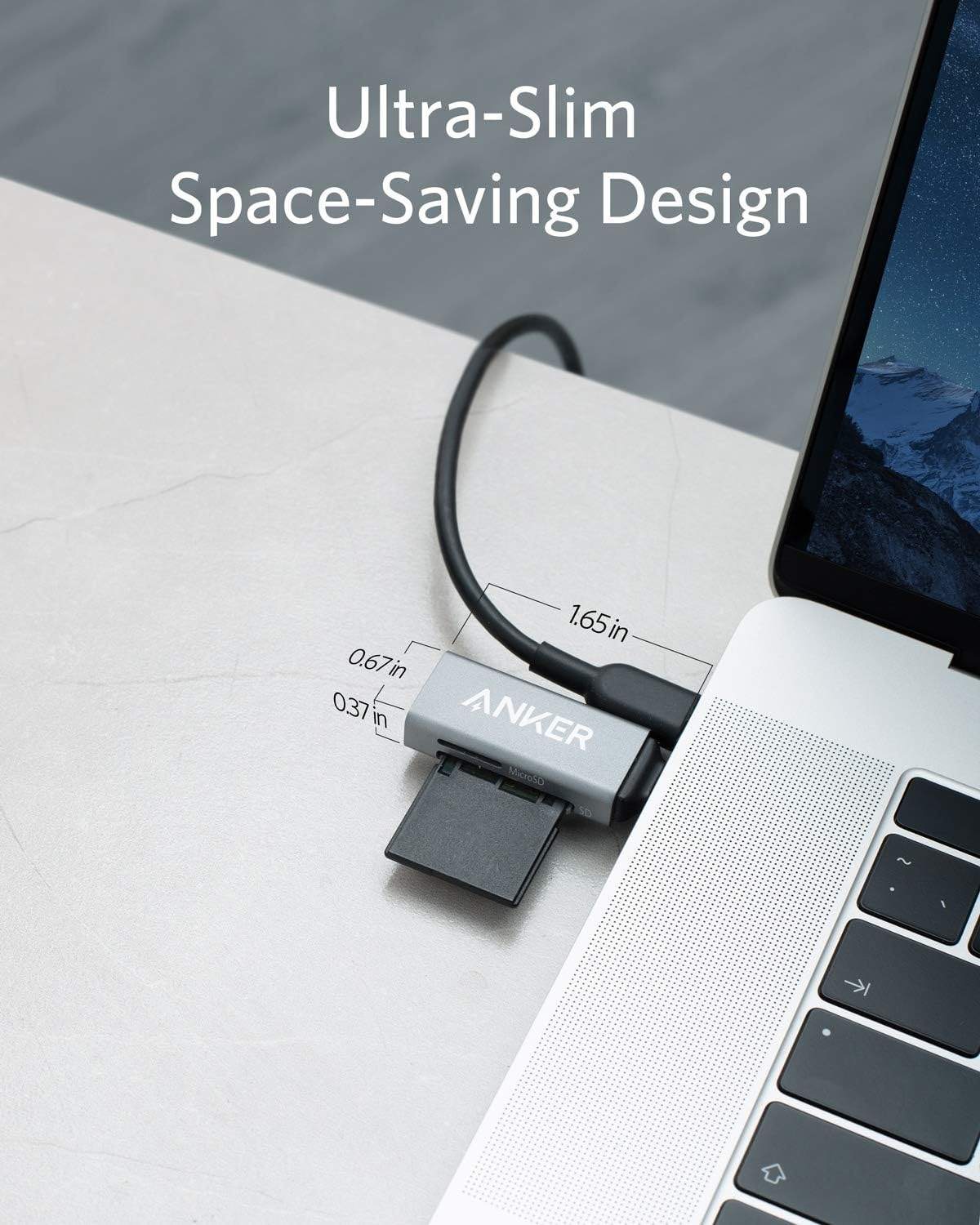 Anker SD Card Reader, 2-in-1 USB C Memory Card Reader for SDXC, SDHC, SD, MMC, R
