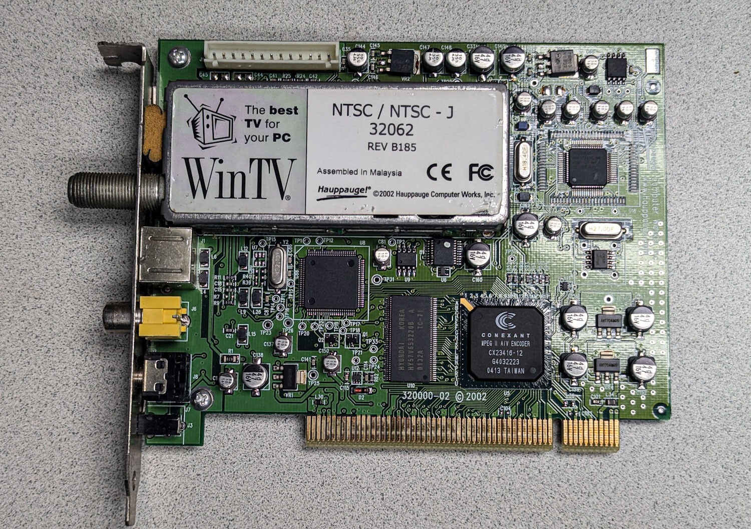Hauppauge WinTV 32032 REV B185 NTSC PCI TV Tuner Card