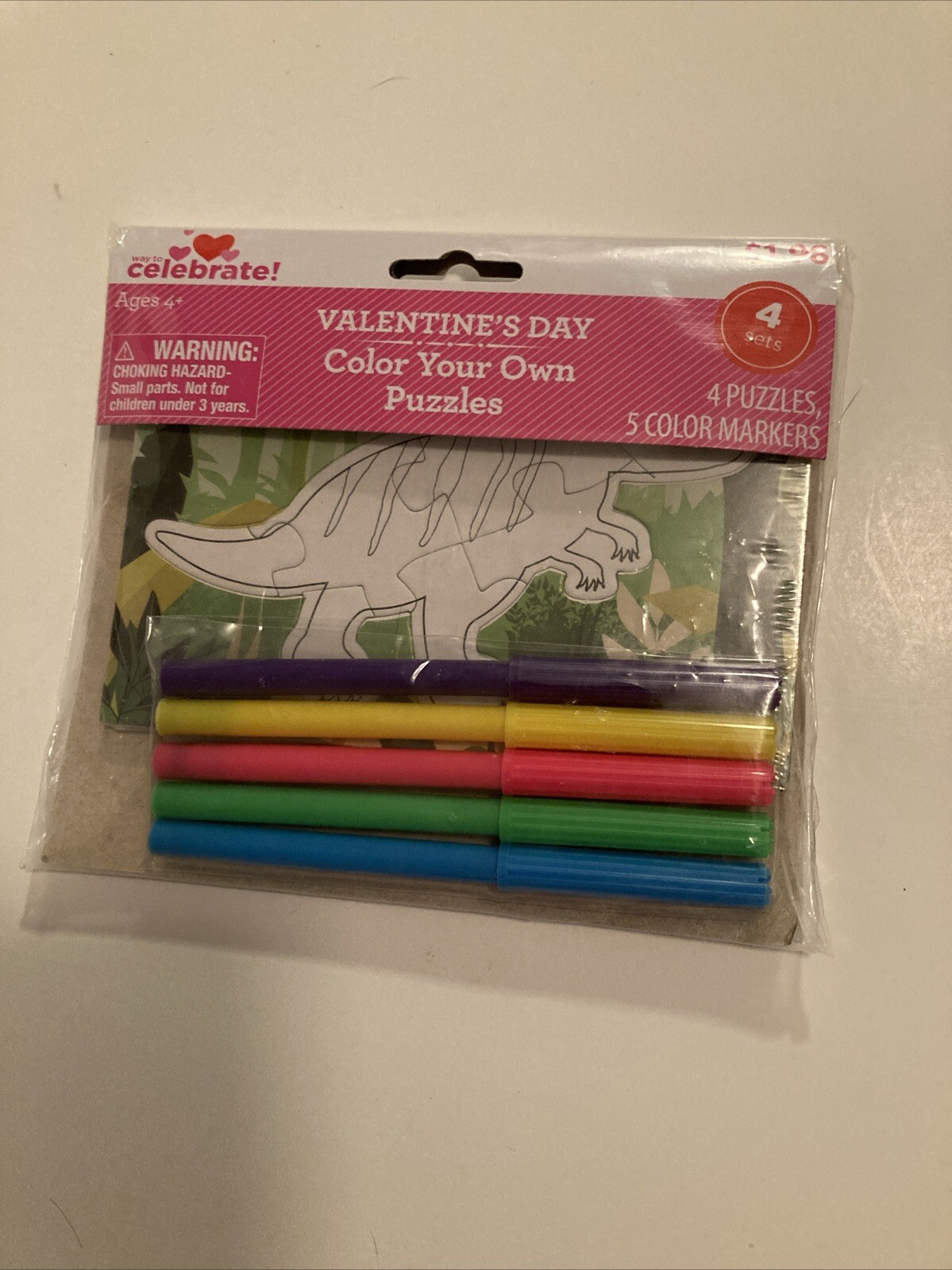 Color Your Own Valentines Day Puzzles 4 Puzzles