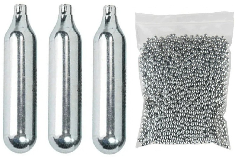 3 Air Venturi CO2 Cartridges and 500 Steel BBs Bundle