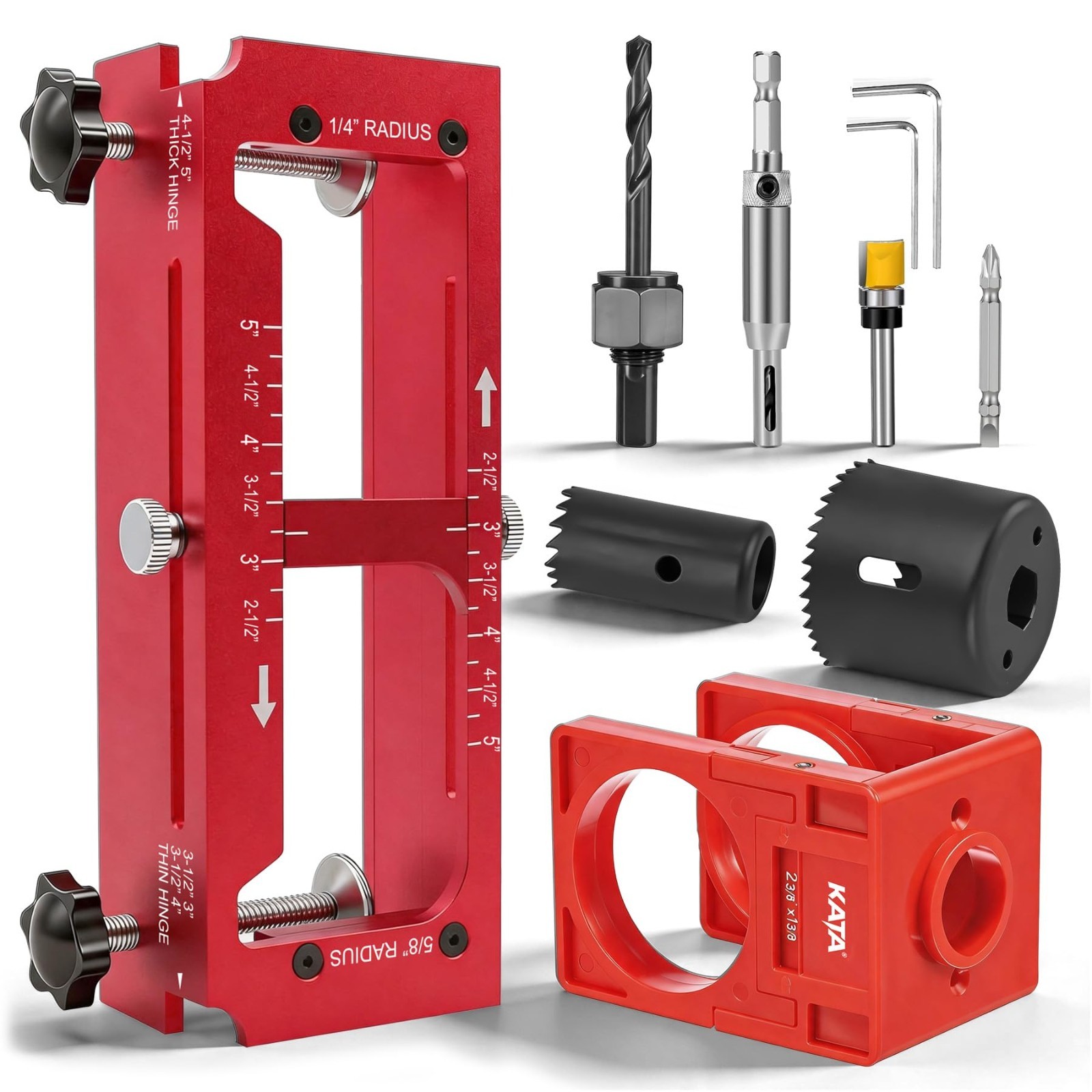 Door Hinge Mortise Jig & Lock Installation Kit | Template for Routing, Latch Hol