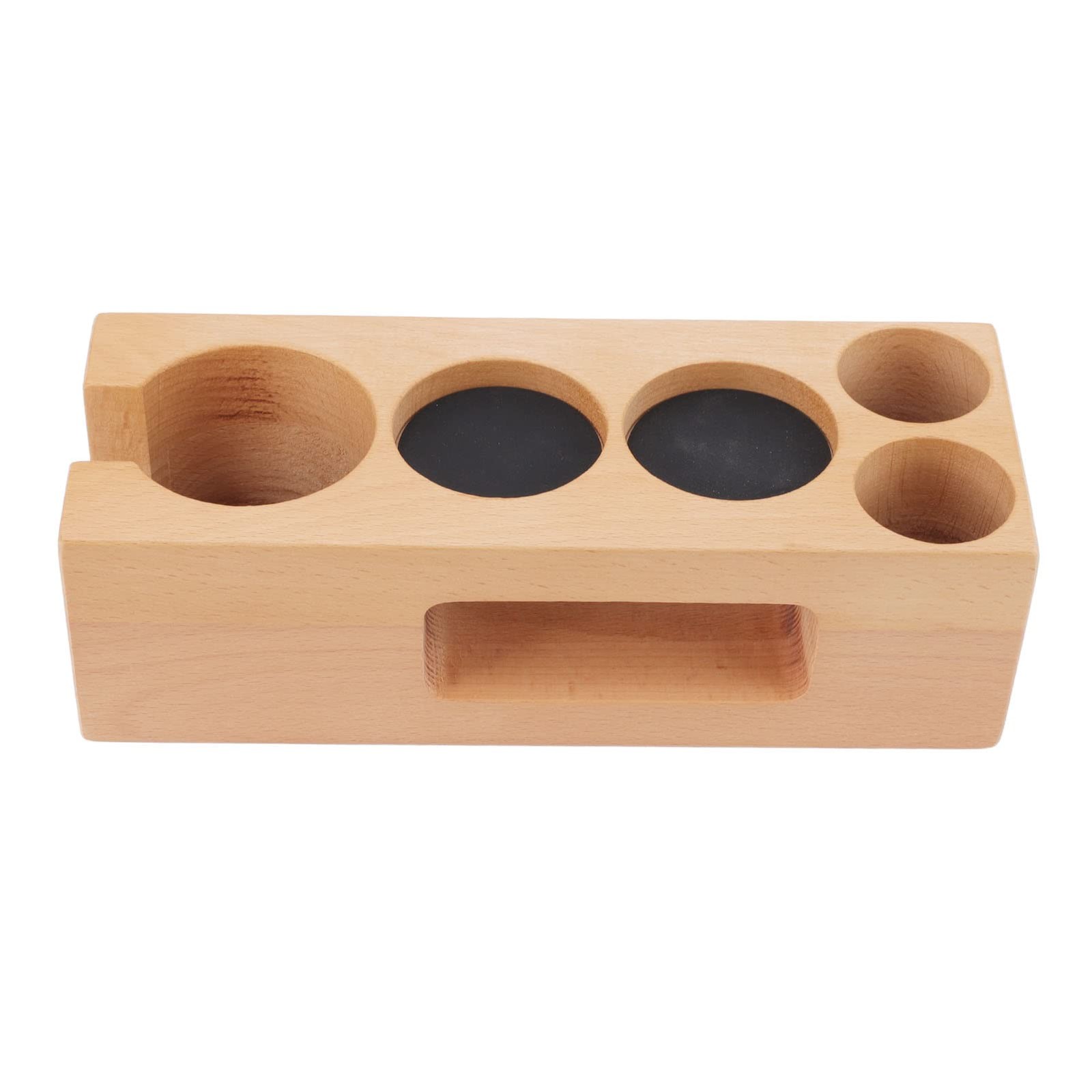 Tamping Station, Tamper Station, Wooden Coffee Portafilter Holder, 5 Hole, Wi...