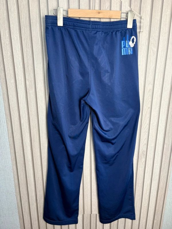 Puma Blue Track Pants UK 30 Training Joggers Graphic Back