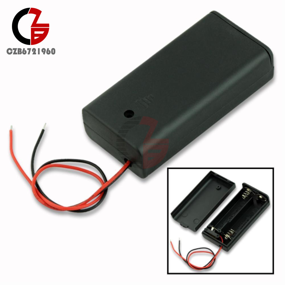 2 AA 2A Battery Holder Box Case with ON/OFF Switch Cover for 2AA battery