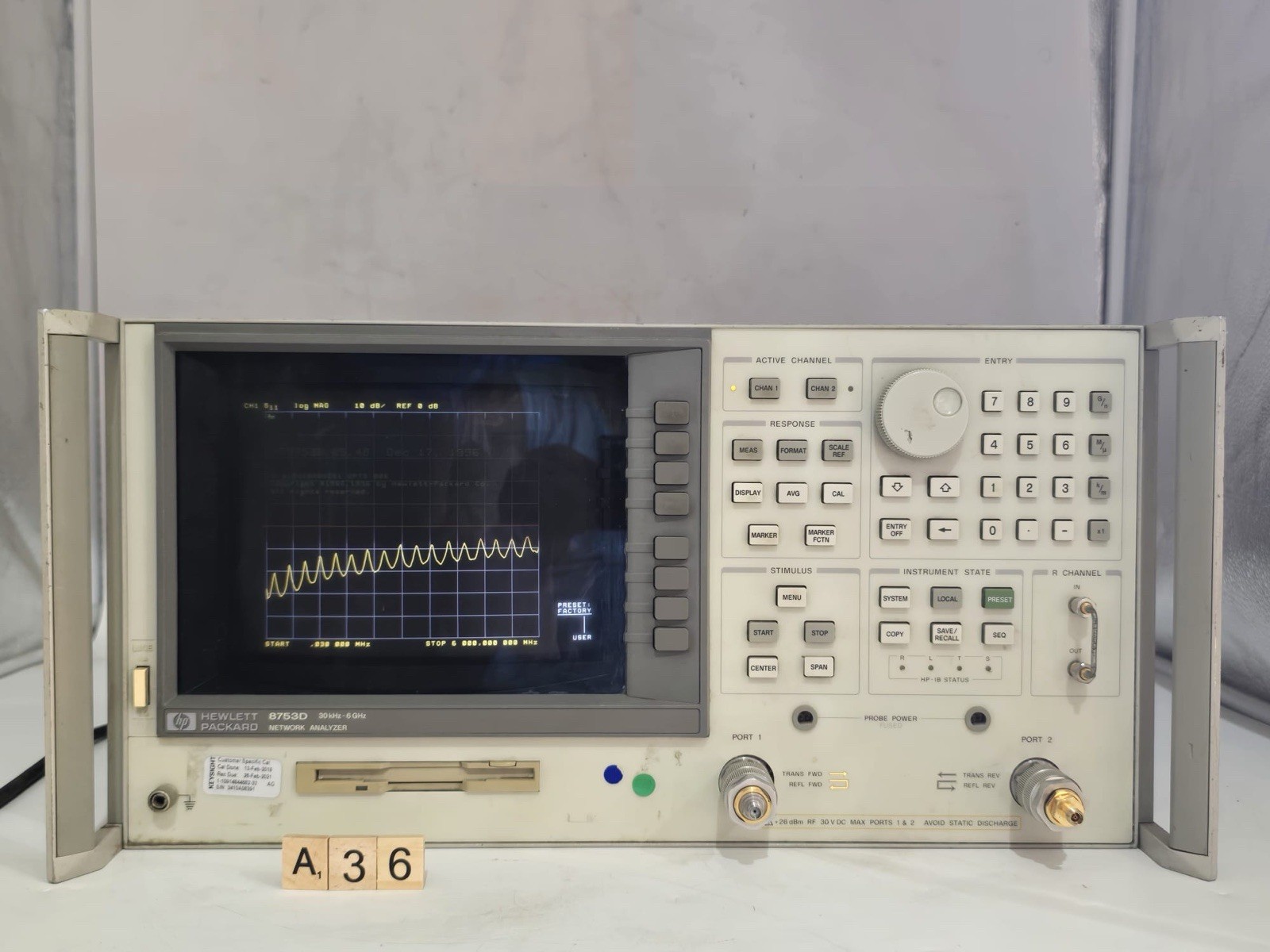 HP 8753D 30kHz-6GHz Network Analyzer Opt 006