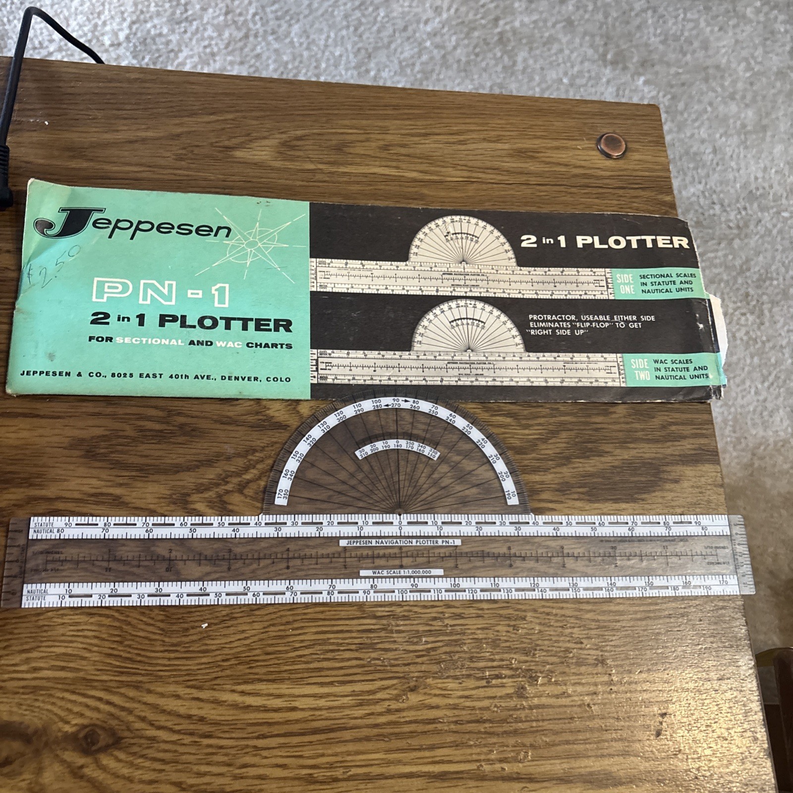 Jeppesen 2 in 1 Plotter, PN-1 WIth Sleeve - For Sectional and WAC Charts