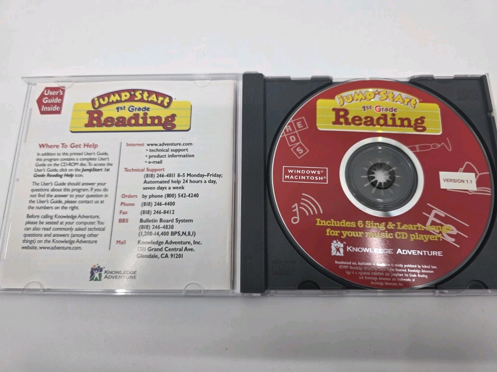 Jump Start 1st Grade Reading User's Guide CD- ROM