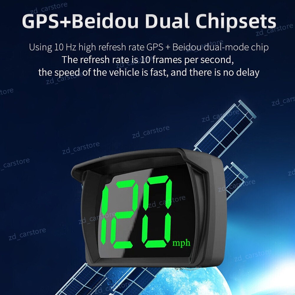 2X GPS Digital Speedometer Car Truck Motorcycle Head Up Display Odometer HUD MPH