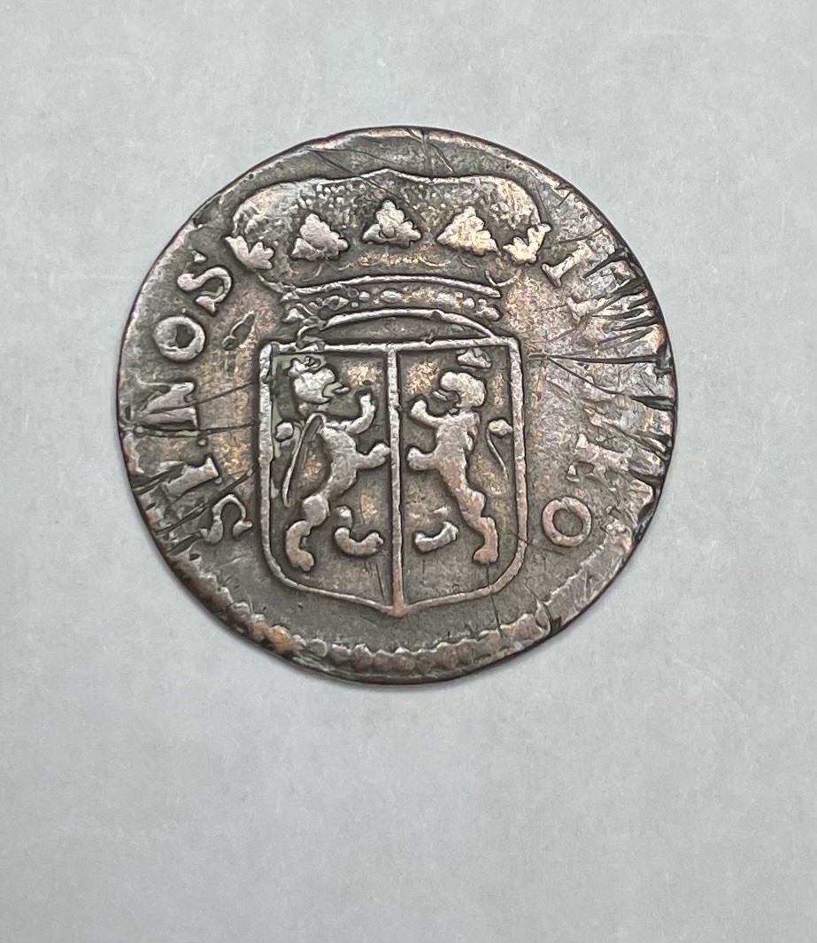 1756 Gelderland Dutch 1 Duit. Dutch Colonial Coin A-102