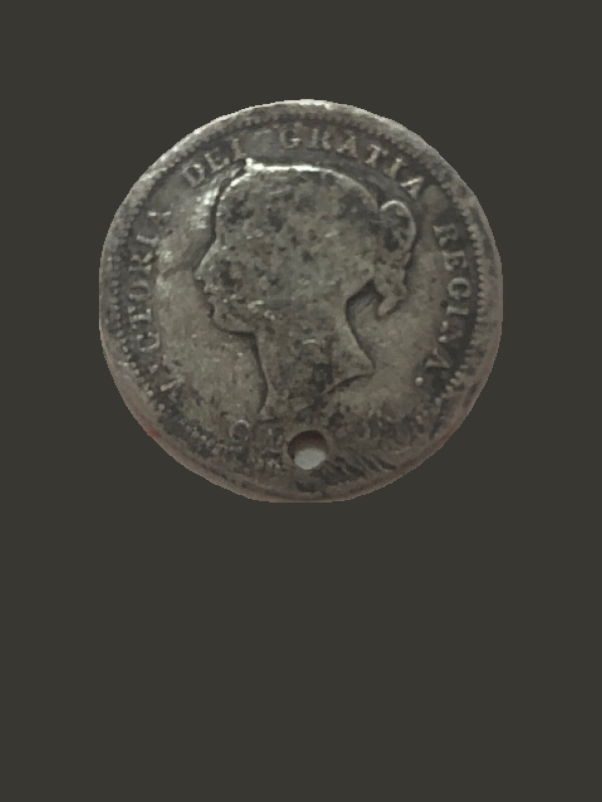1870 Canada 5 Cents Silver Coin - G (Good) condition