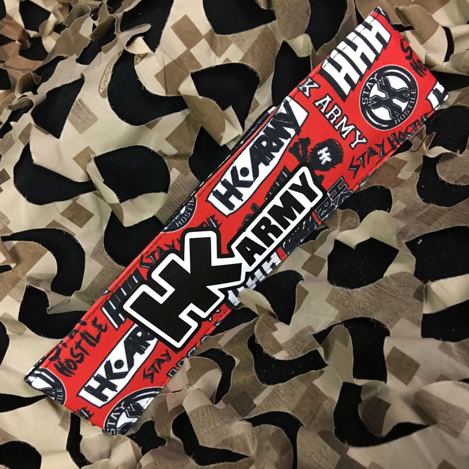 NEW HK Army Paintball Headband Padded Tying Head Sweat Band - HK Sketched Red
