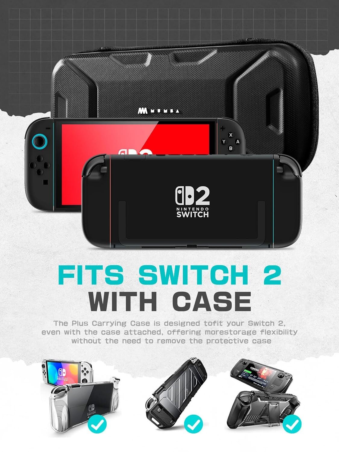 Mumba Carrying Case (Plus/Mini Version) for Nintendo Switch 2 2025 Travel Bag US