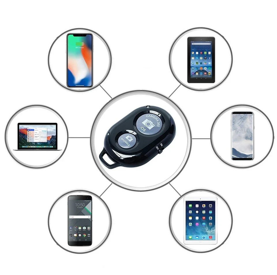 Wireless Camera Remote Shutter for Smartphones (2 Pack), Wireless Phone Camer