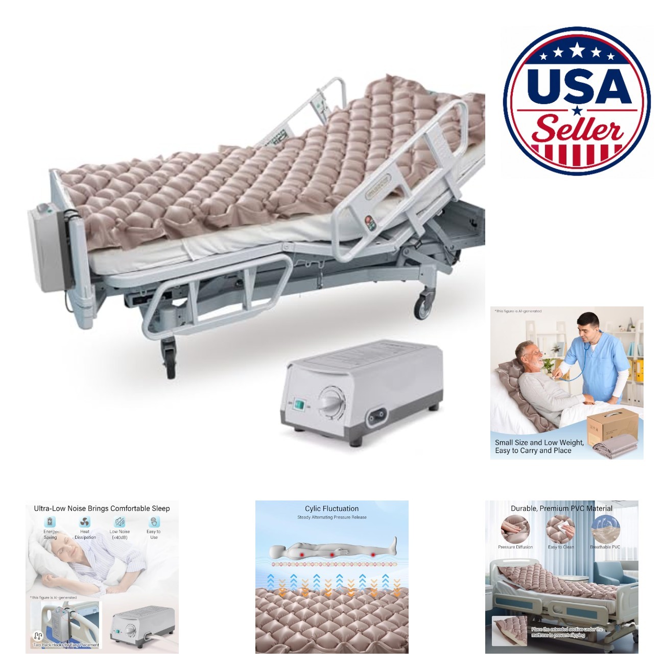 Alternating Pressure Mattress 75 35 Inch Anti Decubitus Air Pad With Quiet Pump