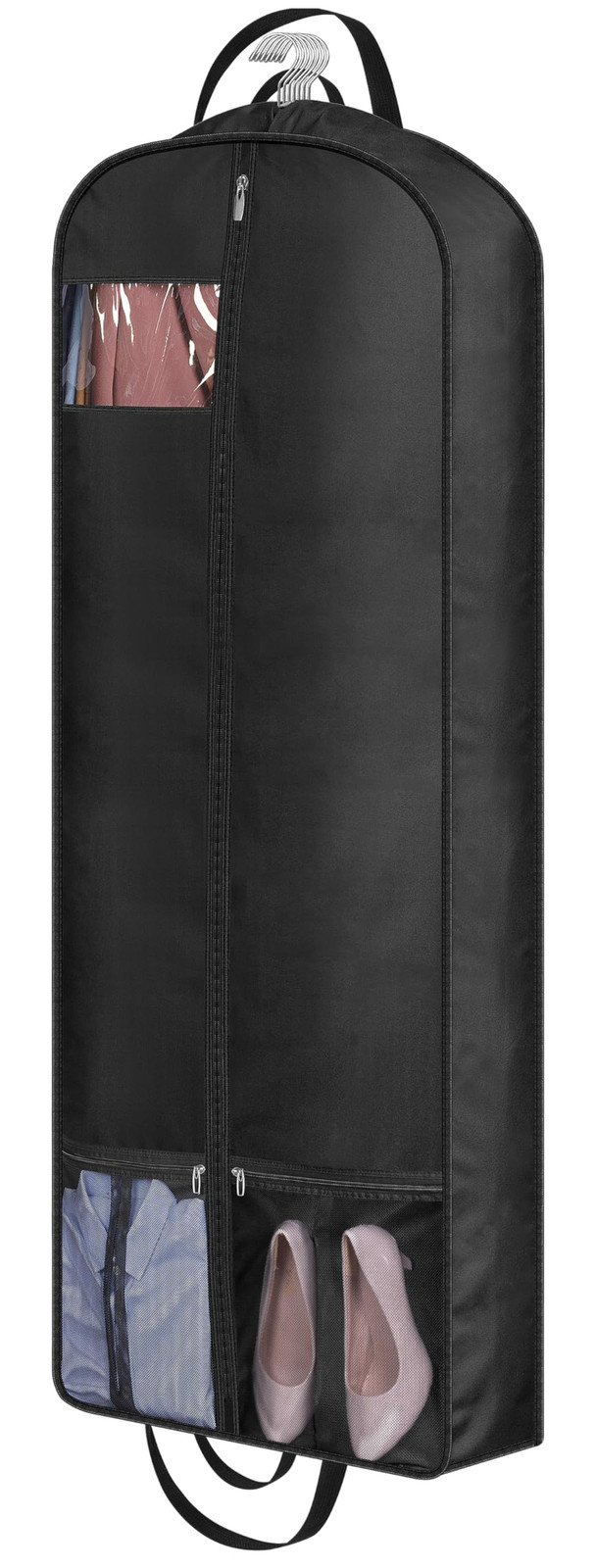 60" Garment Bags for Travel 6" Gusseted Dress Bags for Gowns Long 4 Handles H...