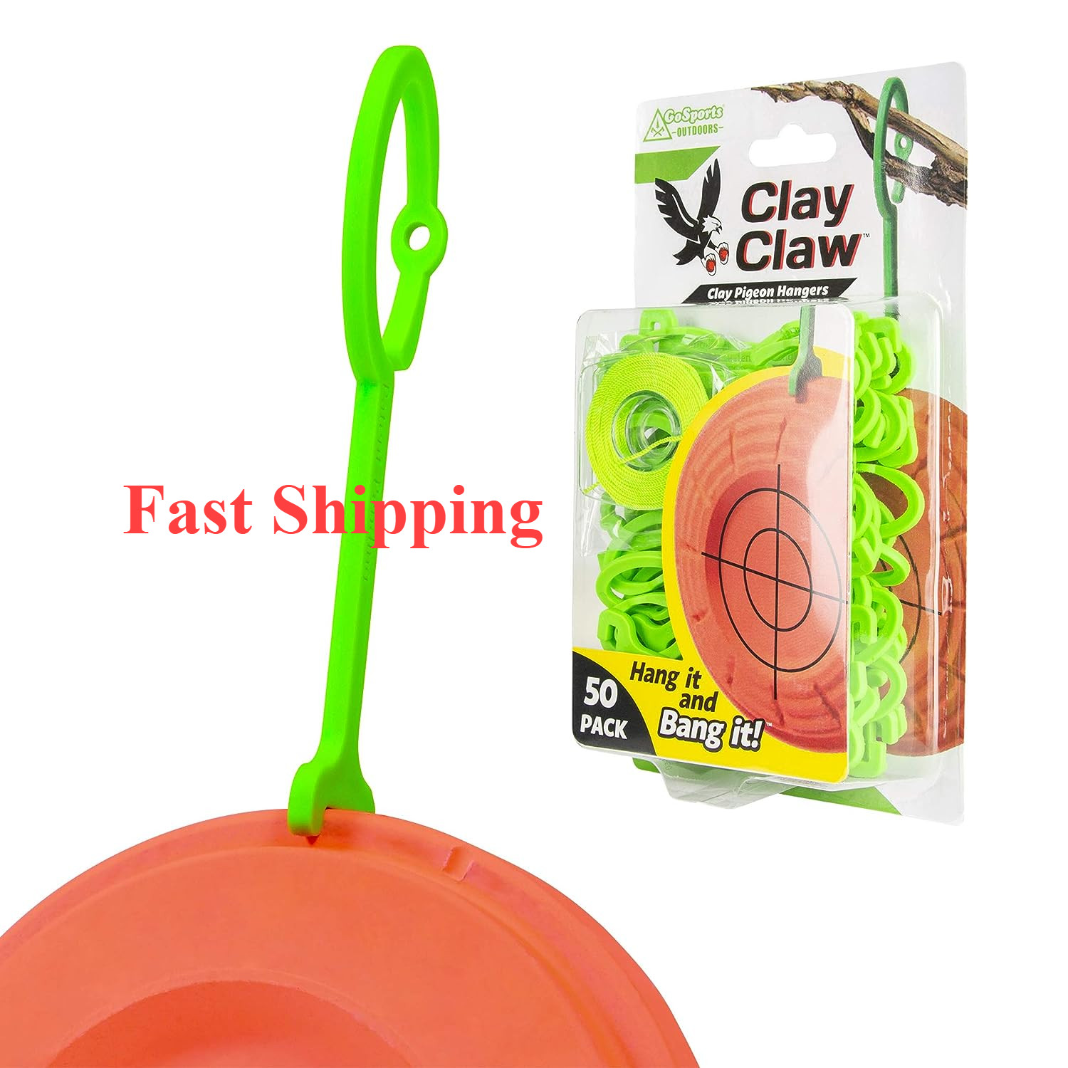 50Pack Clay Pigeon Holders GoSports Outdoor Claw Target Hangers, Target Shooting