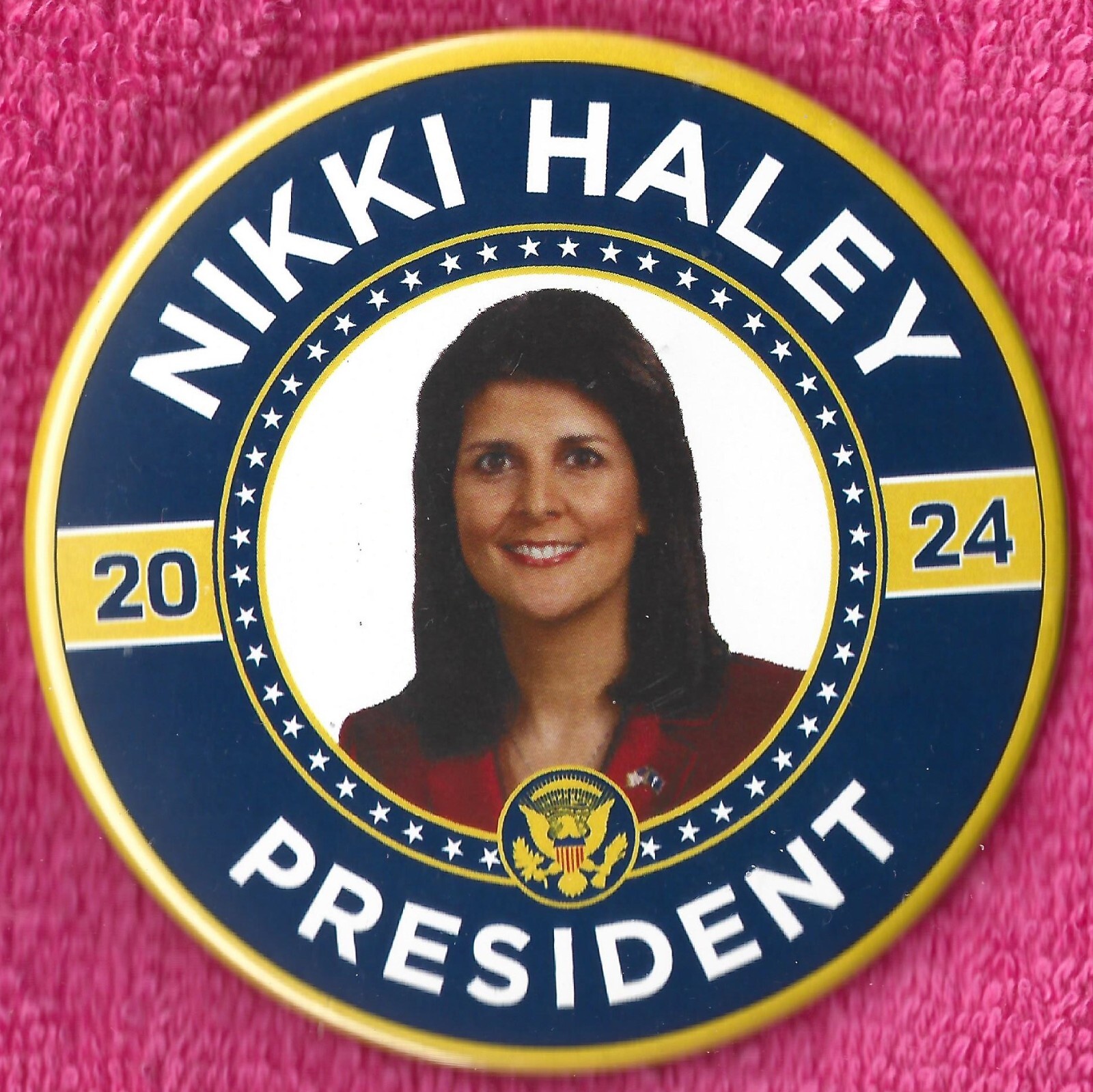 2024 Nikki Haley 3"(Large Size) / Presidential Hopeful Campaign Button(Pin03)