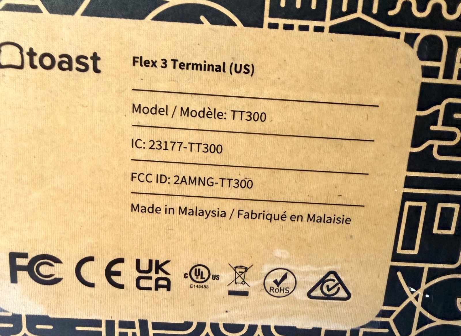 New Toast Flex 3 POS Terminal TT300 15" Touchscreen Display Unused Open Box
