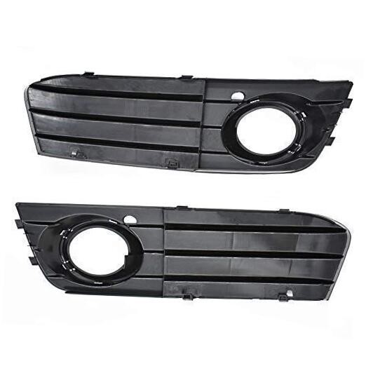 Pair Front Bumper Fog Light Grilles Grill Cover Replacement for A4 B8 A4L 2009