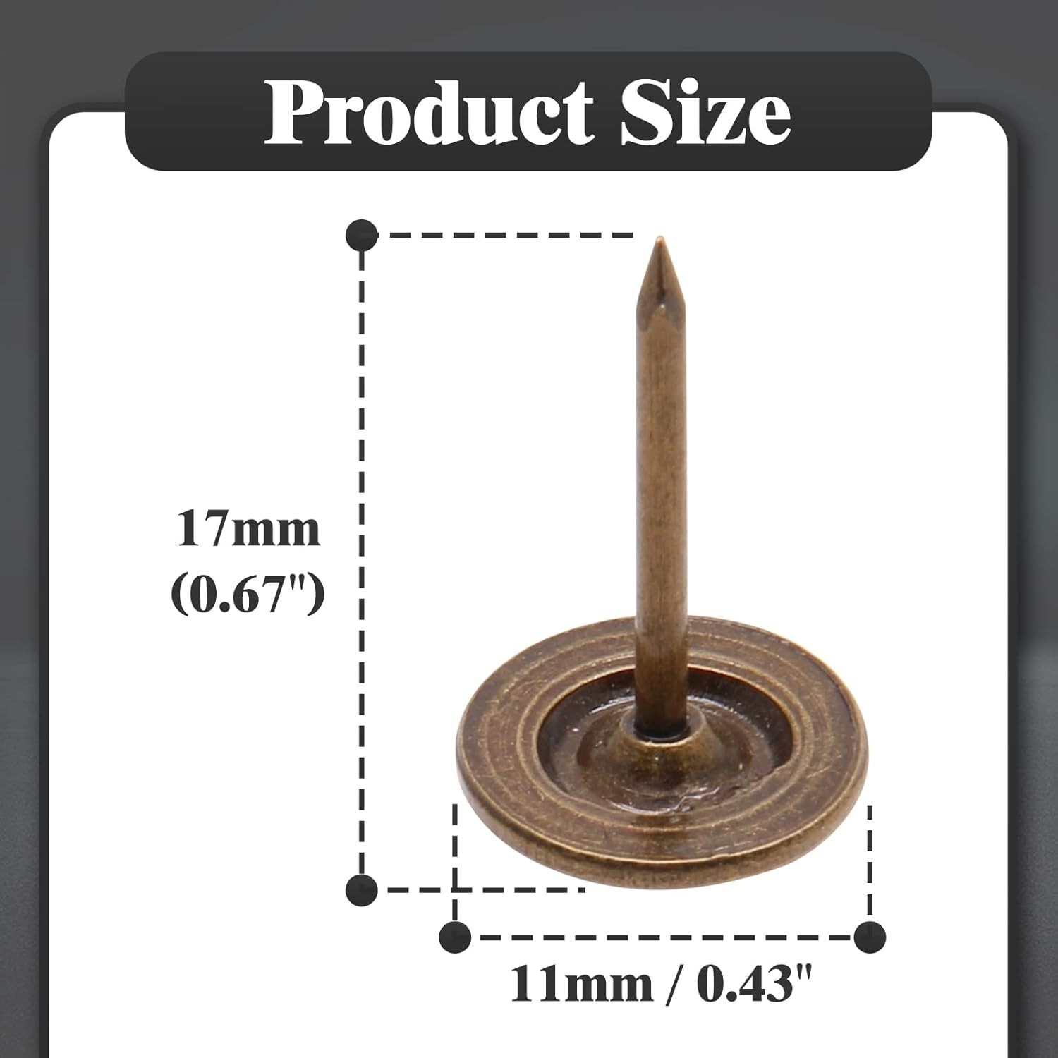 Bronze Flat Head Thumb Tacks - 100 Rust-Resistant Decorative Pins for Crafts