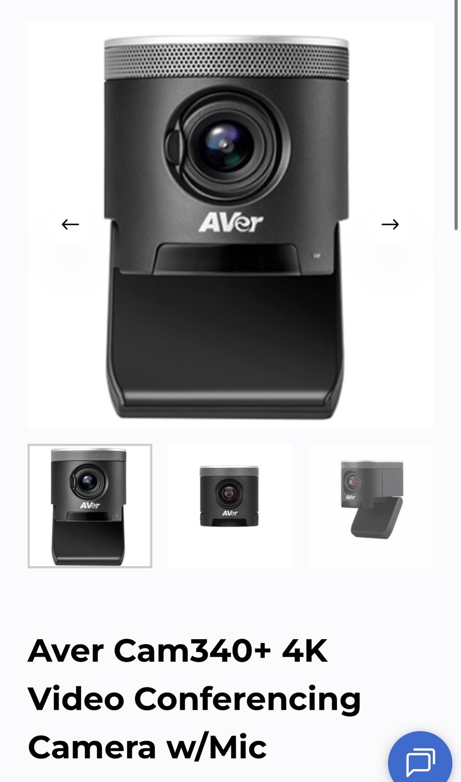 AVer CAM340+ 4K Video Conferencing Camera with Built-in Microphone