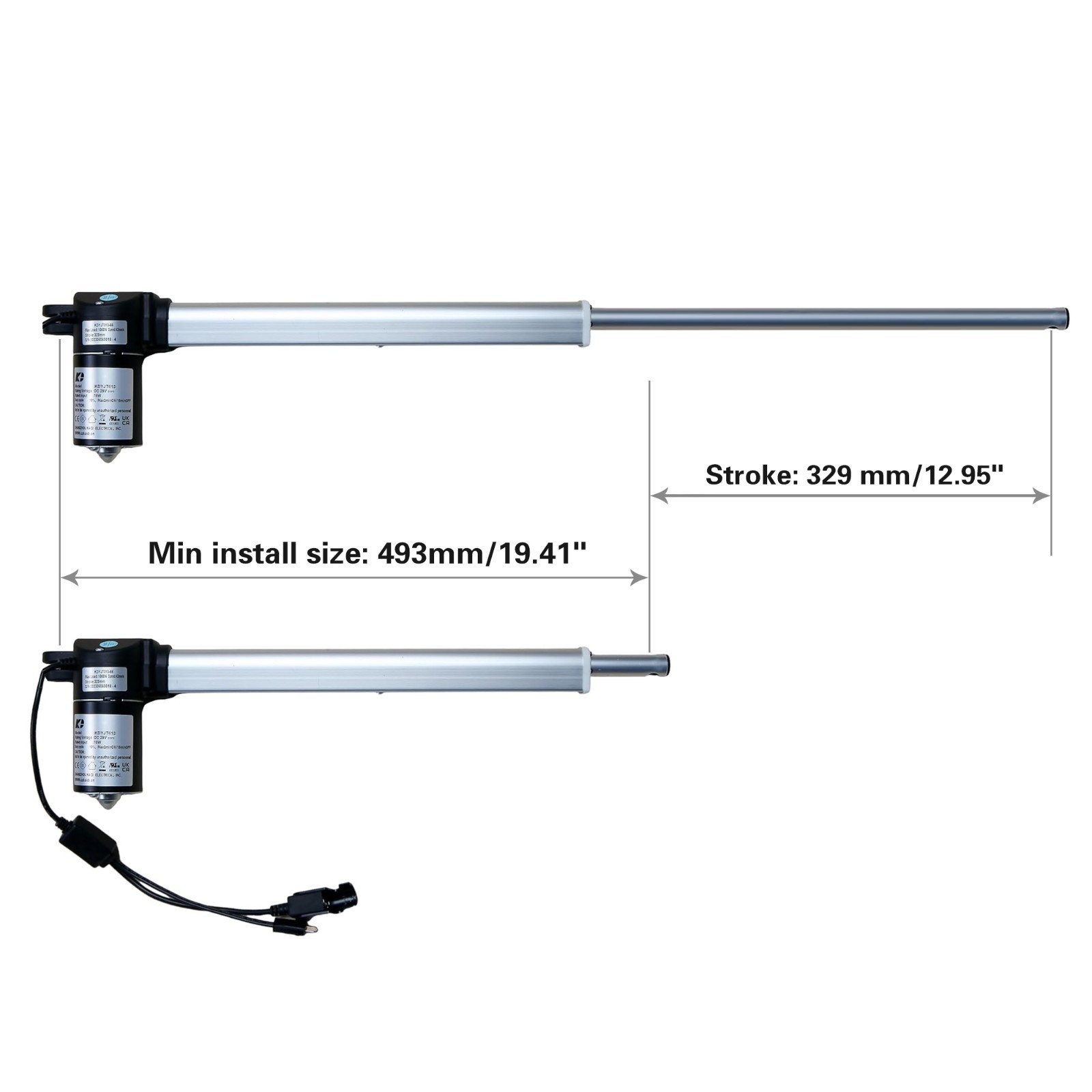 Motor Model KDYJT013 KDYJT013-66 Linear Actuator for Power Recliner Lift Chair
