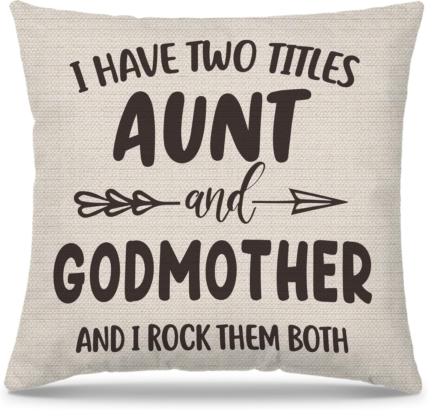 I Have Two Titles Aunt and Godmother Pillow Covers 18X18, Auntie and God Mother