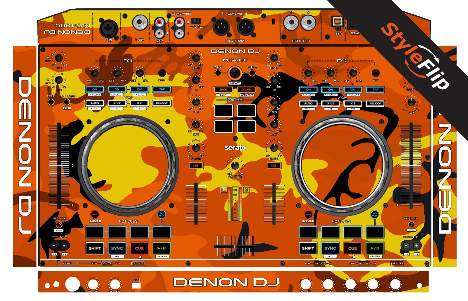 Denon MC 4000 | Color Orange Camo | Protective Decal | StyleFlip Skins