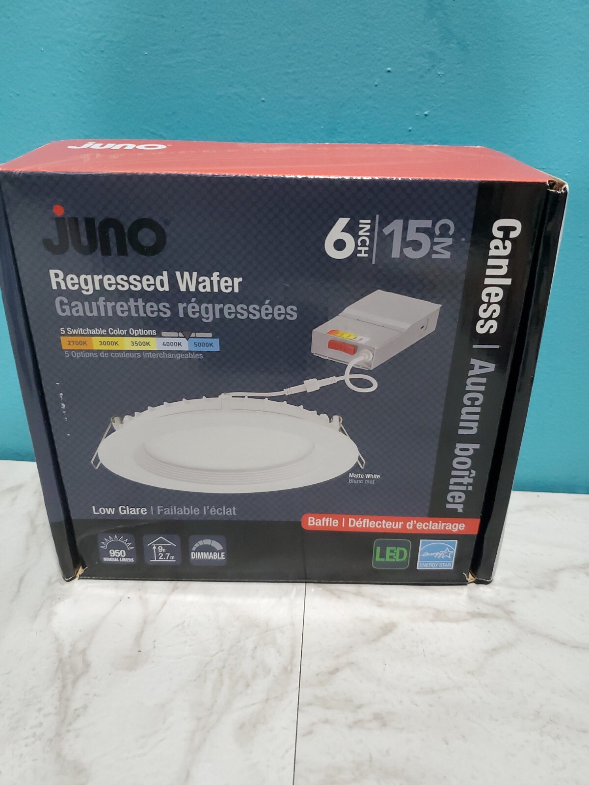 Juno 6-In Equivalent Matte White Round Dimmable Recessed Downlight 266XHN Wet