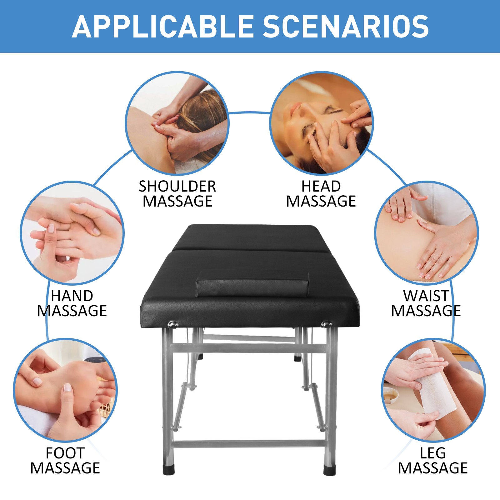 Professional Massage Table Massage Bed Spa Bed 180cm Long Portable 2 folding