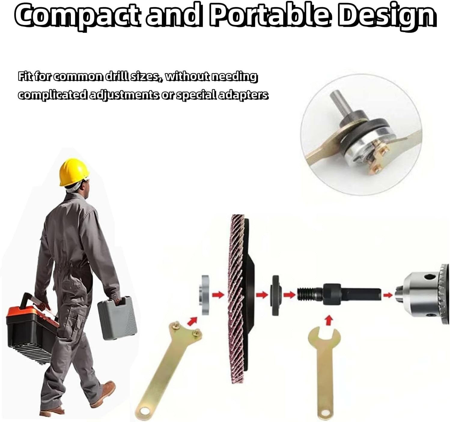 1Set 10mm Drill to Angle Grinder Adapter Rod Conversion Kit with Wrench - NEW