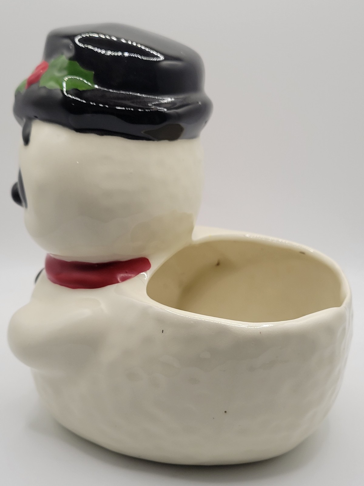 Christmas Snowman Ceramic Planter Holiday Decor