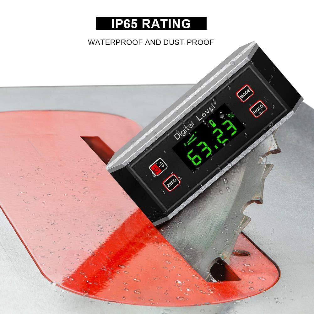 Digital Level Angle Finder Waterproof Ip65 Protractor Angle Gauge Inclinometer W