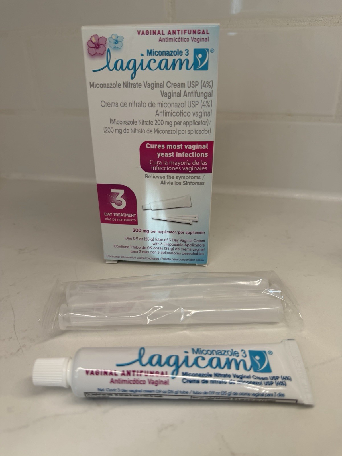 Lagicam Miconazole 3 Vaginal Yeast Infection Antifungal 3-Day Treatment Exp 6/27