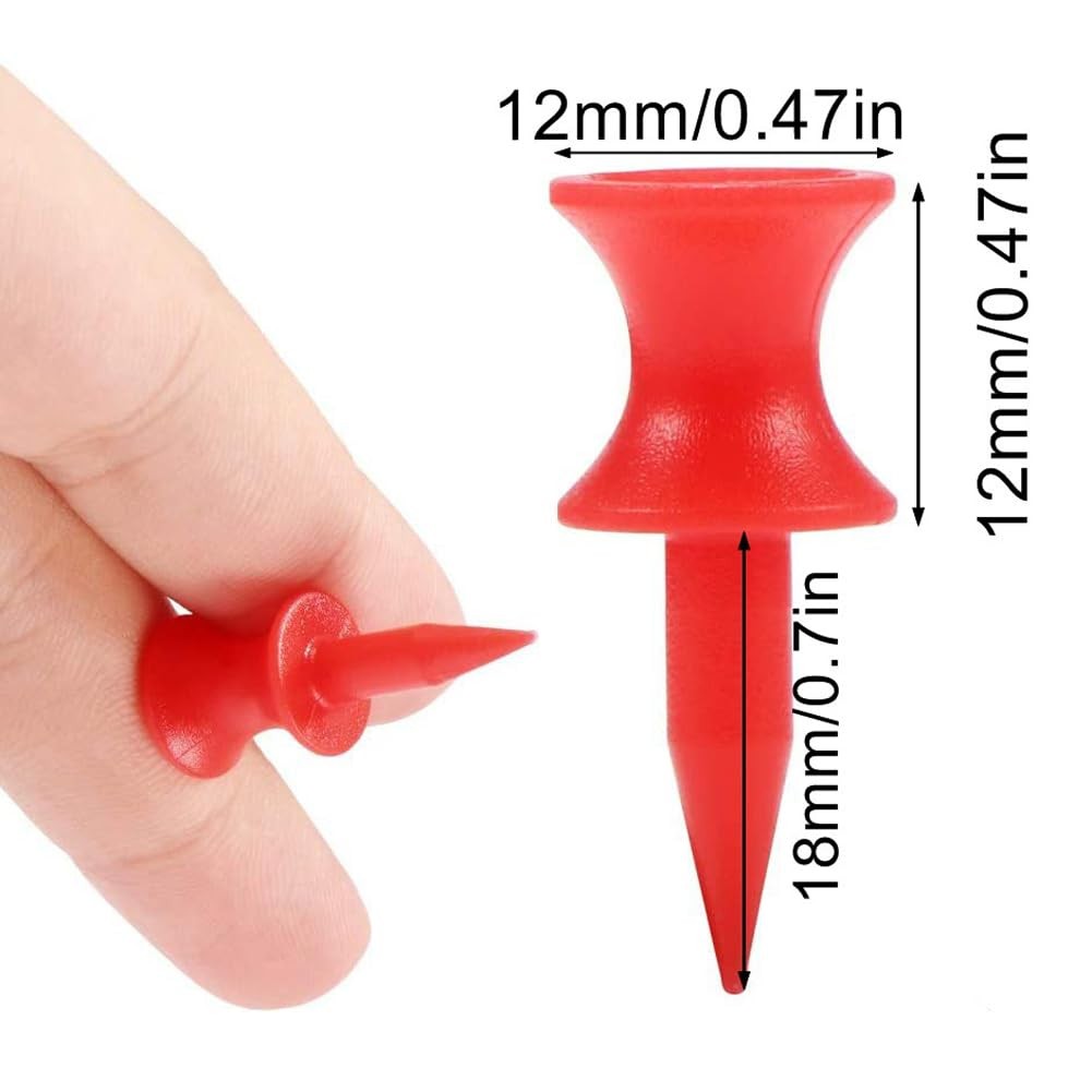 100 Pcs Red Plastic Step Down Golf Tees 30mm Short Castle Golf Tees for Practice