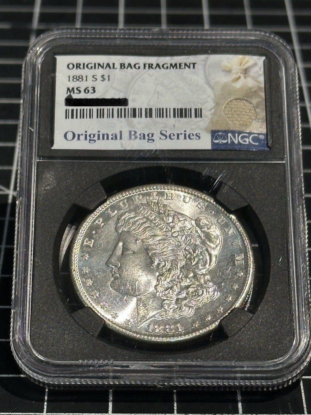 1881 S Morgan Dollar NGC MS63  Original Bag Fragment