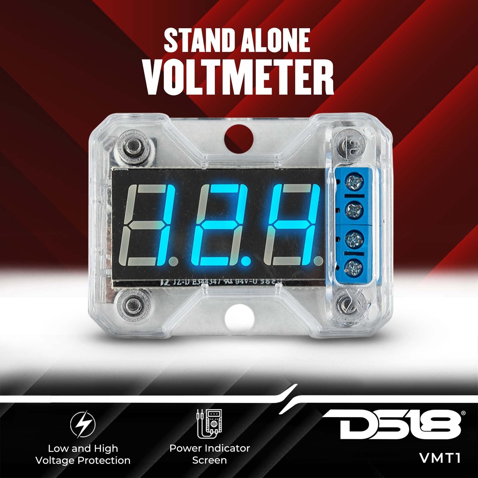 DS18 VMT1 Stand Alone Volt Meters - Reliable Voltmeter - Voltage Transparent