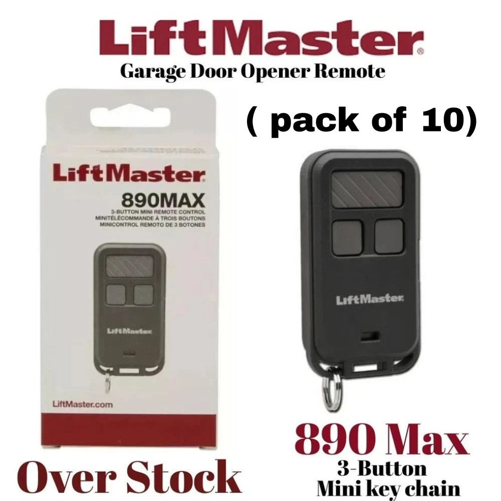 LiftMaster 890MAX Mini Key Chain Garage Door Opener 2.0+security (Pack of 10)